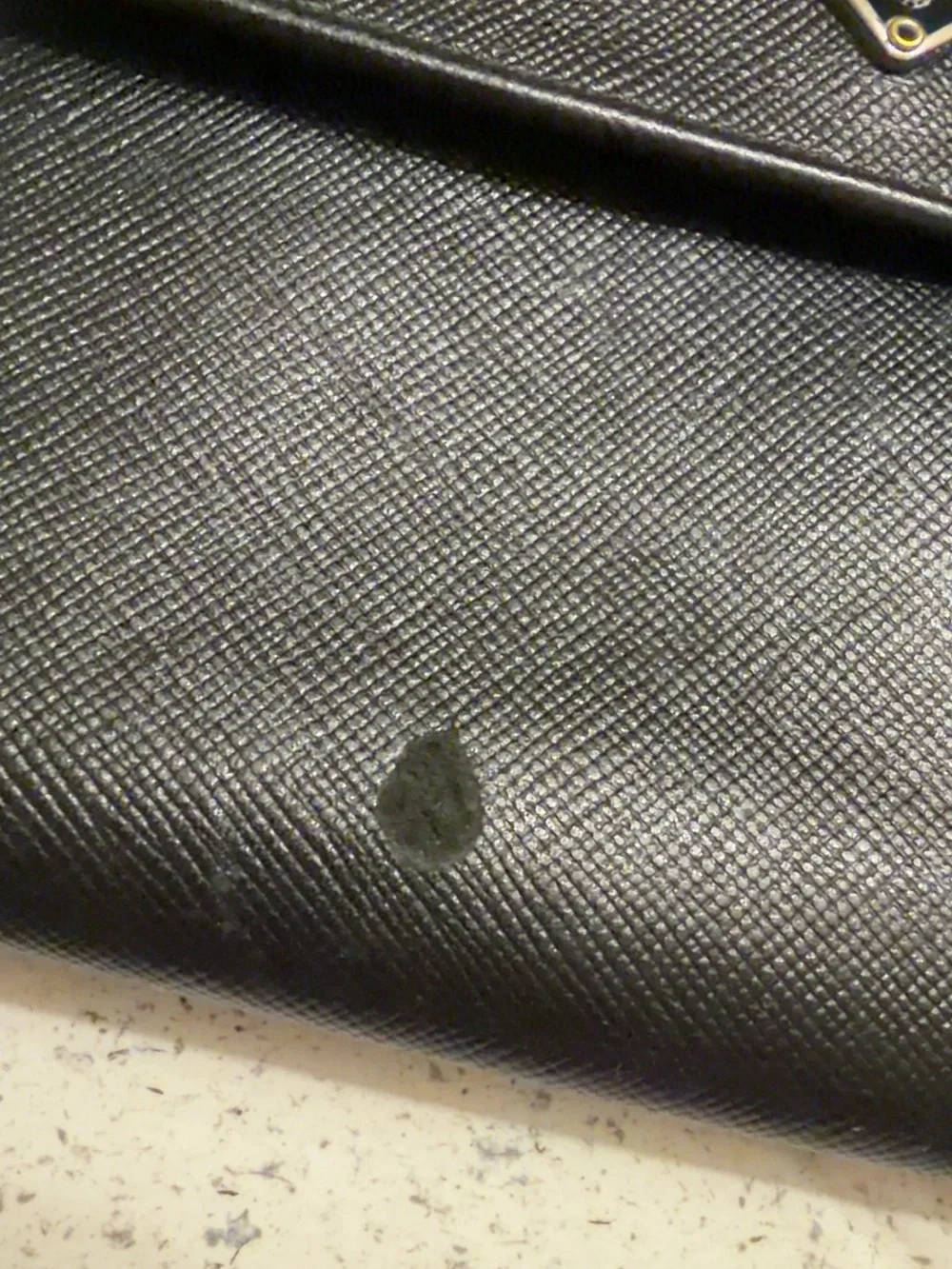 Prada Black Saffiano Leather Flap Wallet with Triangle Logo